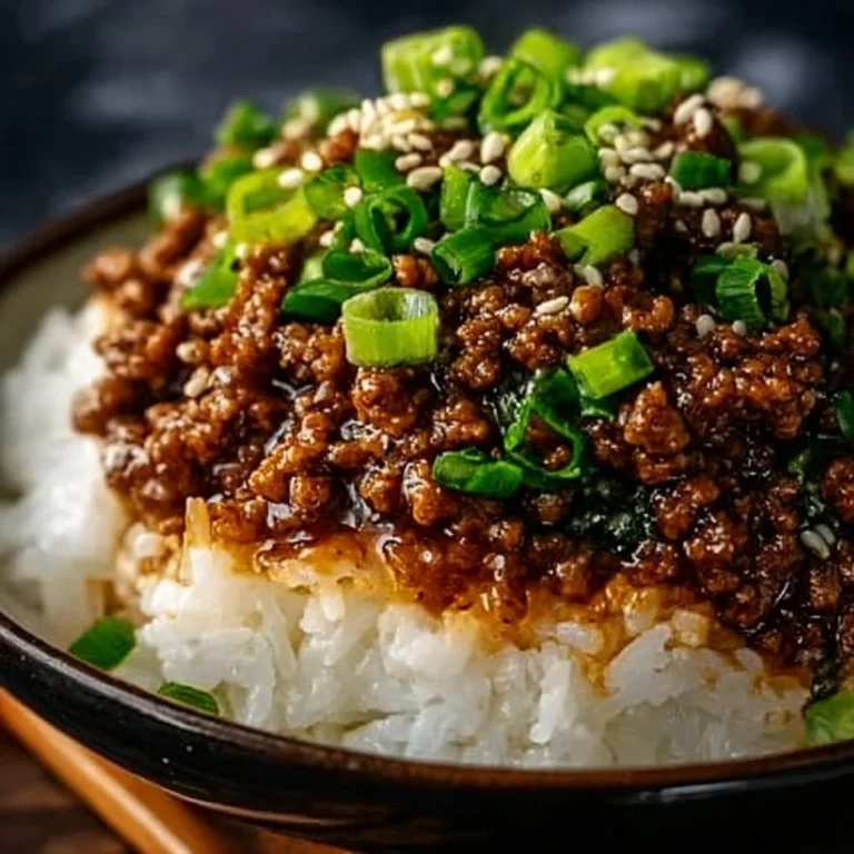 Delicious Korean Ground Beef Bowl served with rice and vegetables