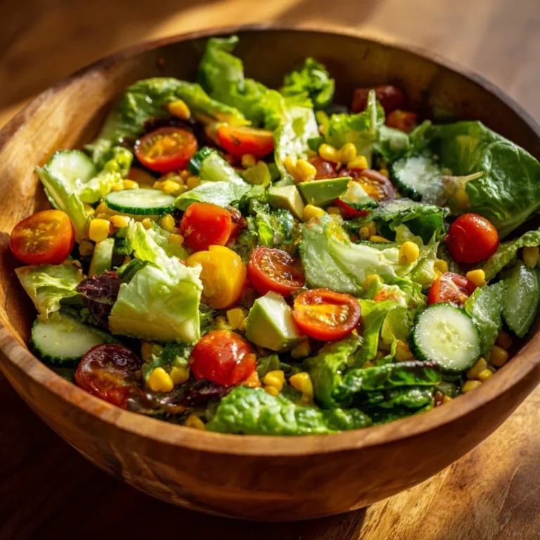 A colorful bowl of Mexican Chopped Salad with fresh vegetables and dressing