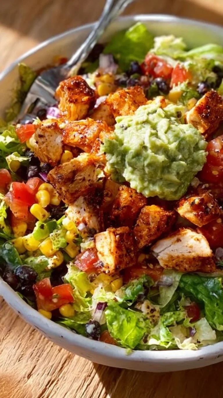 Vibrant Santa Fe Salad with fresh vegetables, beans, and dressing