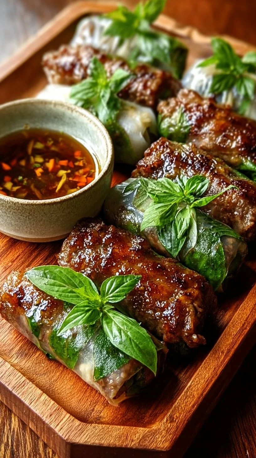 Savory Thai Basil Beef Rice Paper Rolls