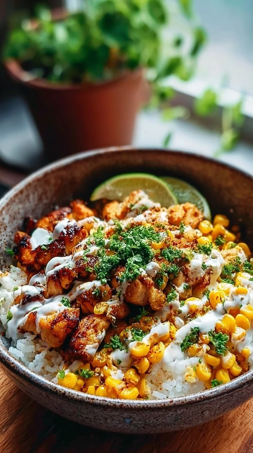 Street Corn Chicken Rice Bowl