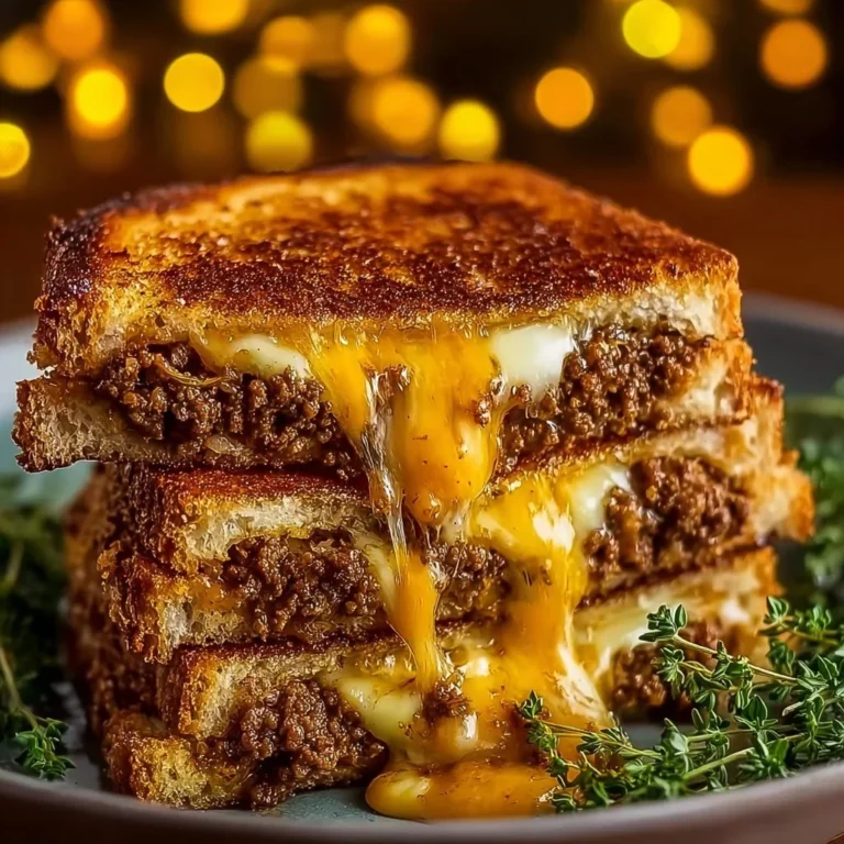 Ultimate cheesy ground beef melt served with melted cheese and savory beef