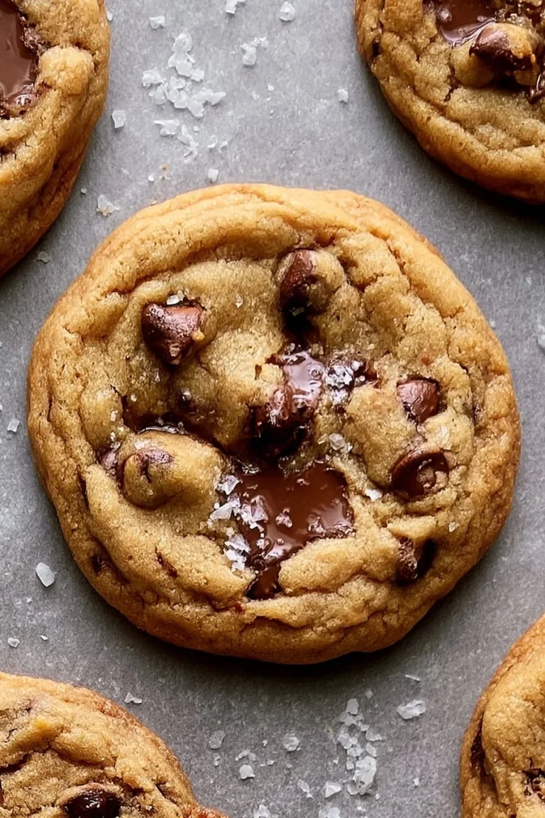 Chewy chocolate chip cookies on a plate with a glass of milk