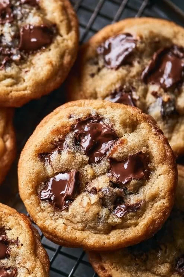 A plate of crispy and chewy chocolate chip cookies