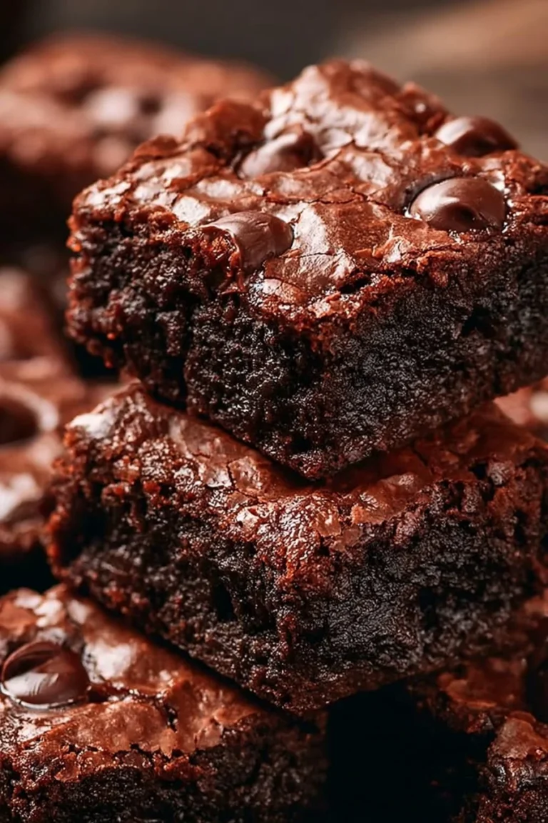 Delicious gooey fudge brownies freshly baked and served on a plate