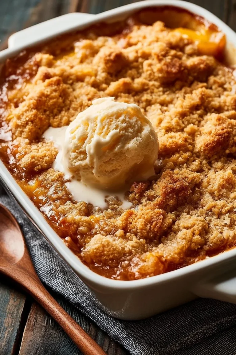 Joanna Gaines peach cobbler recipe with fresh peaches and golden crust