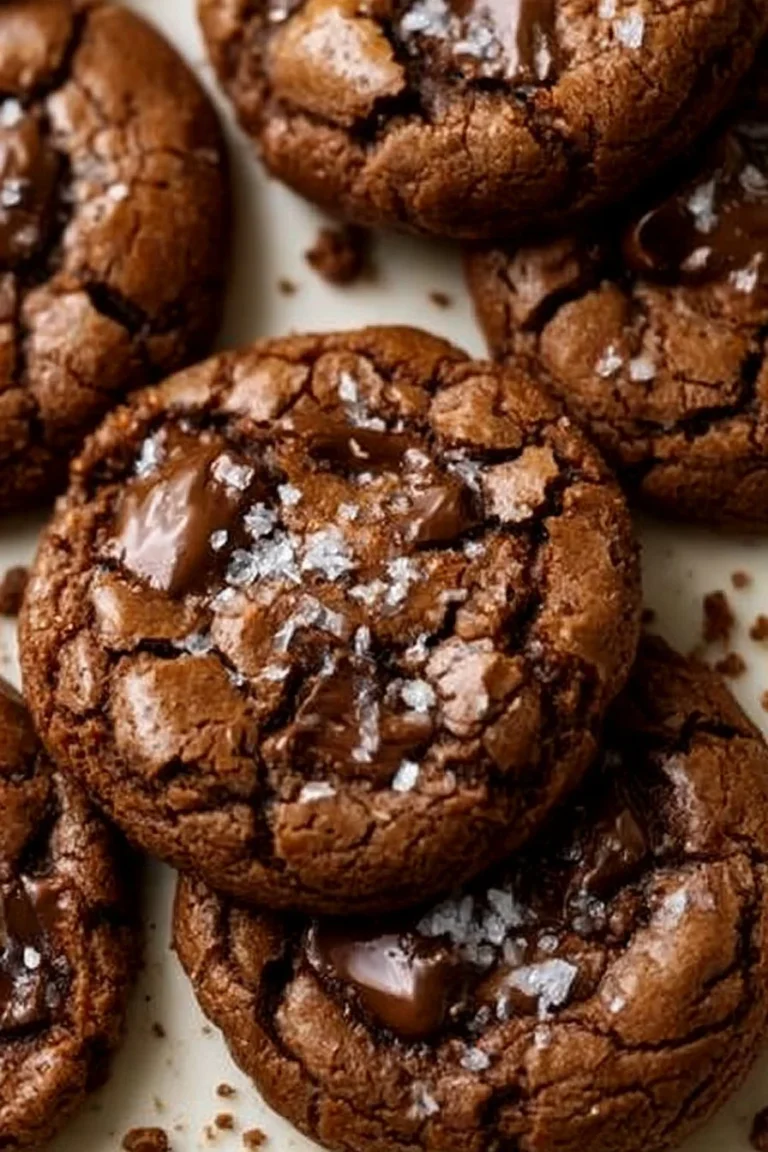 Delicious salted brownie cookies with a chewy texture and rich chocolate flavor