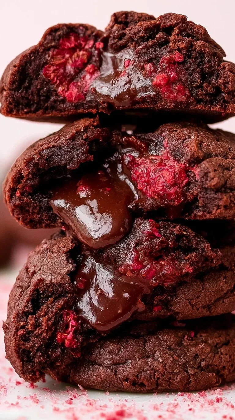 Delicious Chocolate Raspberry Truffle Cookies with chocolate and raspberry.