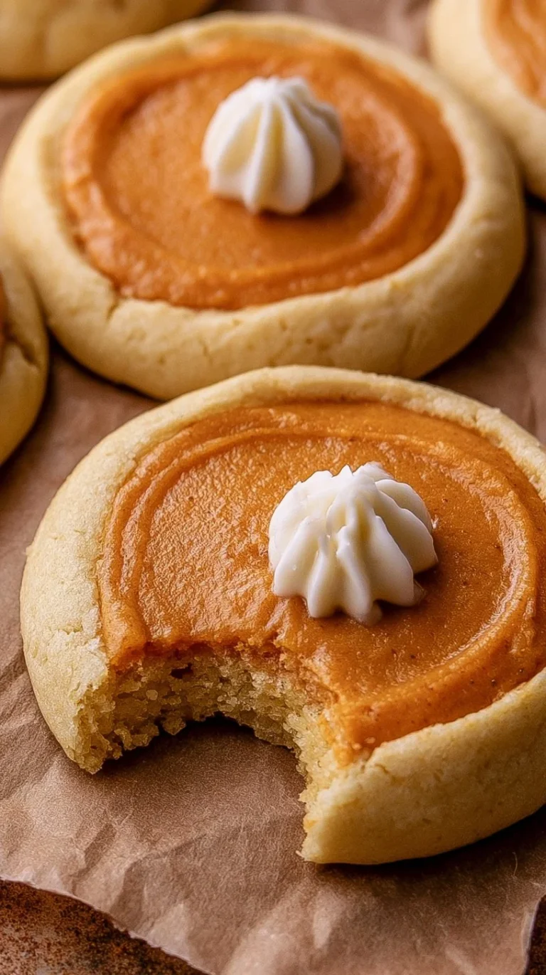Delicious Crumbl pumpkin pie cookies topped with creamy frosting