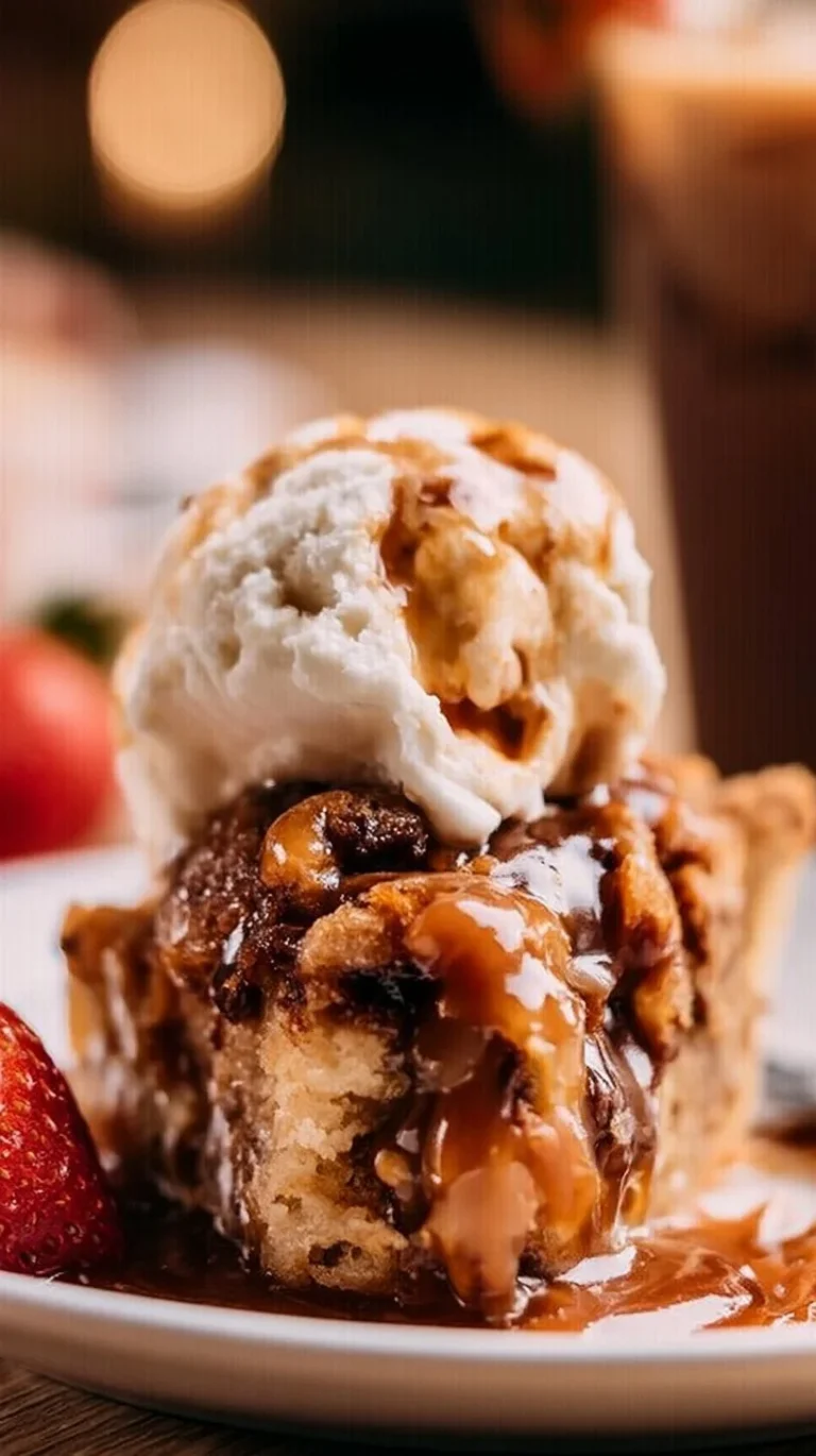 Delicious Dutch Caramel Apple Pie with caramel drizzle and apple filling