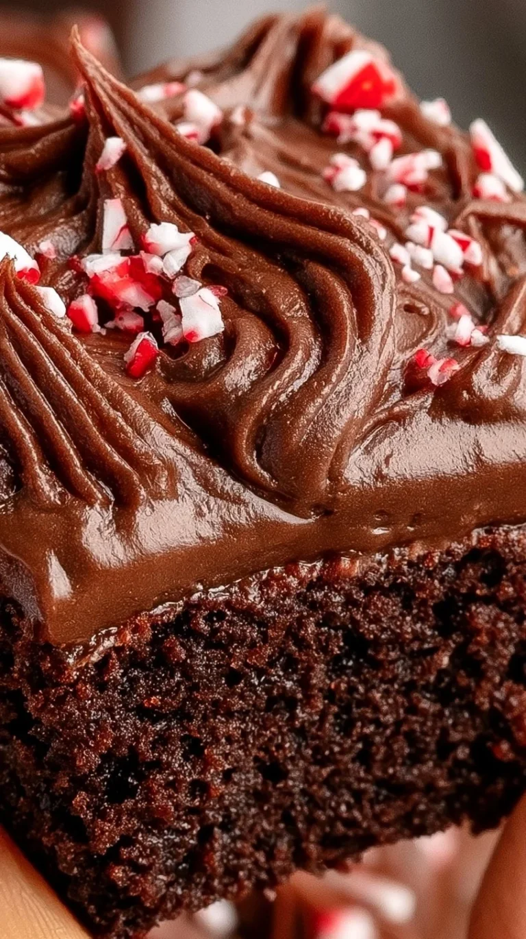 Delicious festive peppermint brownies decorated with crushed peppermint candies.