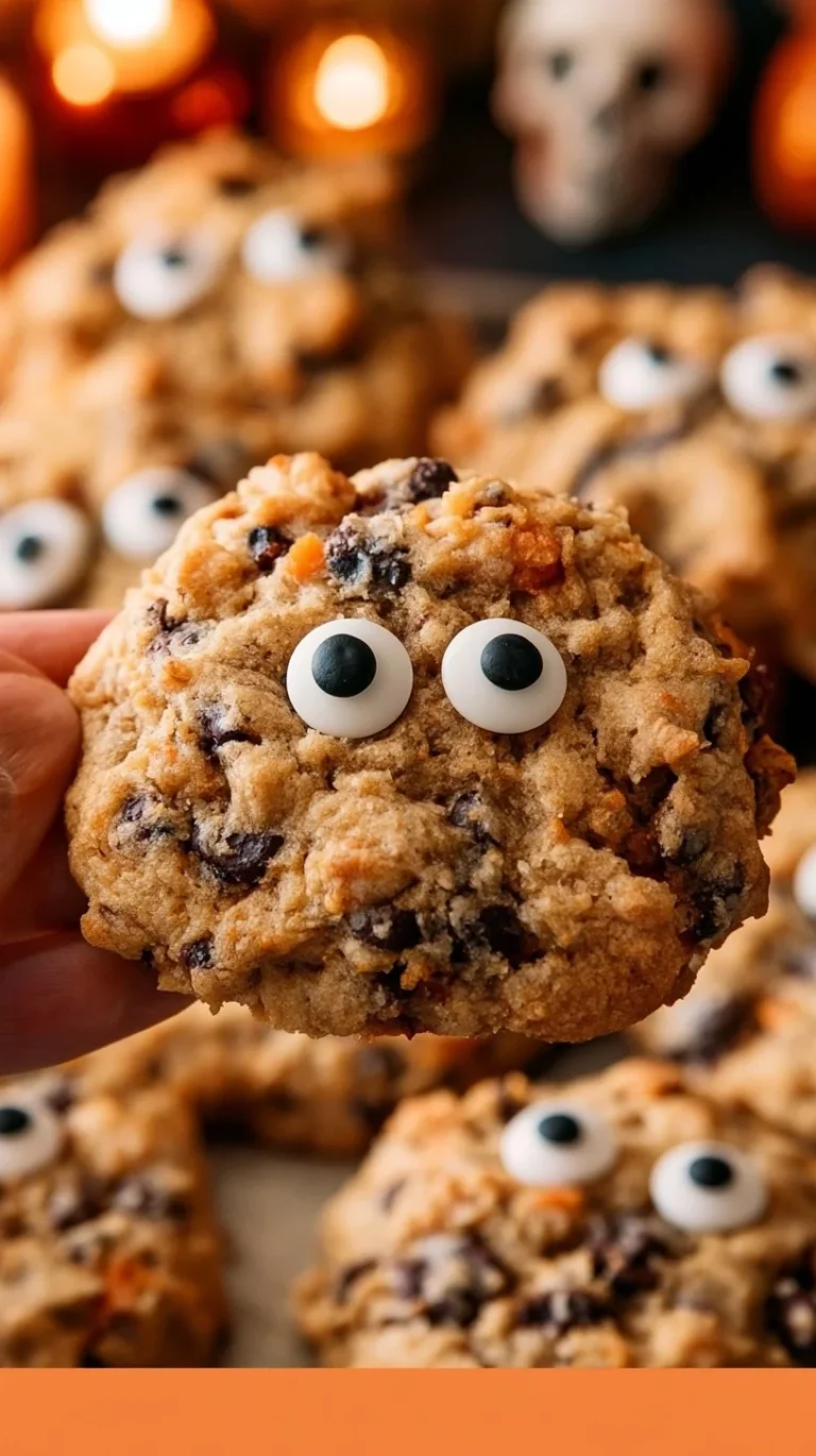 Delicious Halloween chocolate chip cookies decorated for spooky celebrations